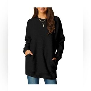 Seta T Women's Sweaters Long Sleeve Crewneck Cozy Oversized Sweater Loose Fit